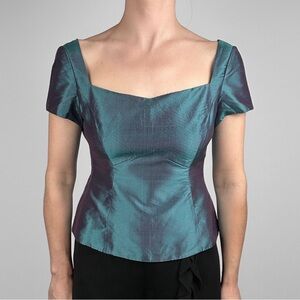 Vintage 90’s Y2K Iridescent Taffeta Bodice Top